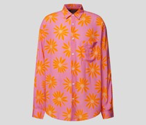 Freizeithemd mit floralem Allover-Muster