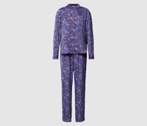 Pyjama mit Allover-Muster Modell 'FLOWERS'