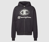 Sweatjacke mit Label-Print