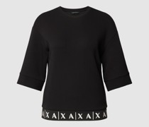 Sweatshirt aus Viskose-Mix mit elastischem Logo-Saum