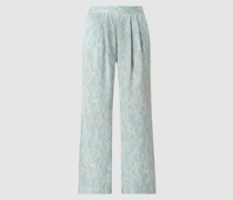 Bundfaltenhose mit Allover-Muster