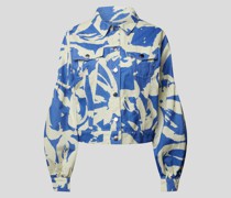 Jeansjacke mit Allover-Muster