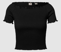 Cropped T-Shirt in Smok-Optik
