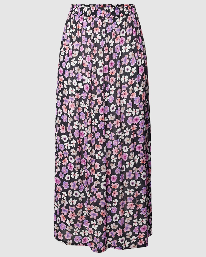 Kaffe Damen Maxirock mit floralem Allover-Muster Modell 'Tara'