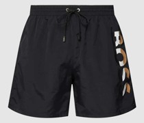 Badehose mit Label-Detail Modell 'Bold'