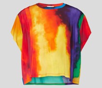 Cropped T-Shirt im Batik-Look
