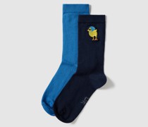Socken im unifarbenen Design im 2er-Pack