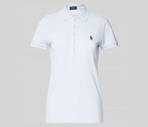 Slim Fit Poloshirt mit Label-Stitching Modell 'JULIE'