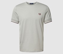 T-Shirt mit Logo-Stitching Modell 'Contrast Cuff'