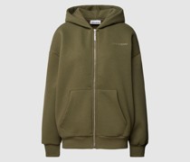 Sweatjacke mit gerippten Abschlüssen