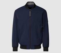 Relaxed Fit Bomberjacke mit Label-Patch in blue