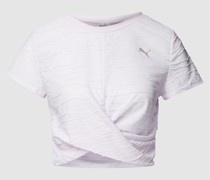 Cropped T-Shirt mit Strukturmuster