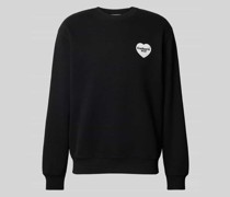 Sweatshirt mit Label-Print Modell 'HEART BANDANA'