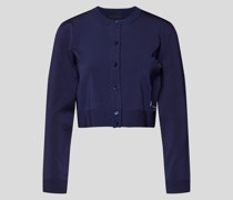 Cropped Strickjacke mit Brand-Detail