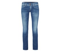 Stone Washed Straight Fit 5-Pocket-Jeans