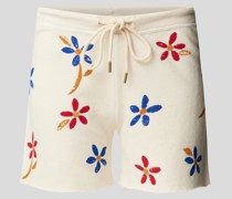 Sweatshorts mit floralem Allover-Muster
