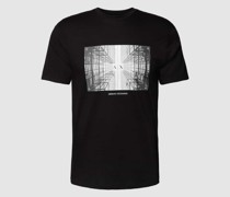 T-Shirt mit Label-Motiv-Print