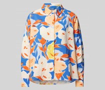 Bluse mit floralem Muster und verdeckter Knopfleiste