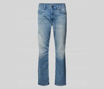 Straight Fit Jeans mit Label-Patch Modell 'Mosa'