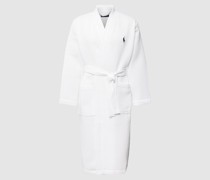 Bademantel mit Label-Stitching Modell 'WAFFLE'
