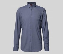 Slim Fit Business-Hemd mit Allover-Muster Modell 'Kenno'