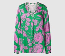 Blusenshirt aus Viskose mit floralem Muster