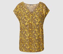 Blusenshirt aus reiner Viskose mit Kellerfalte