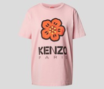 T-Shirt mit geripptem Rundhalsausschnitt