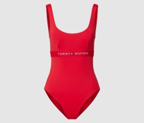 Badeanzug mit Label-Detail Modell 'ONE PIECE'