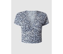 Cropped T-Shirt mit floralem Muster Modell 'Pella'