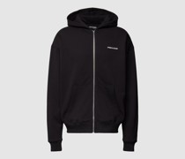 Oversized Sweatjacke mit Logo-Stitching