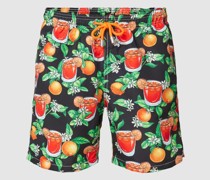 Badehose mit Label-Patch Modell 'GUSTAVIA'