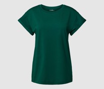 T-Shirt mit geripptem Rundhalsausschnitt