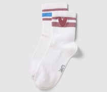 Socken mit Motiv-Stitching im 2er-Pack