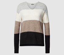 Strickpullover mit Blockstreifen