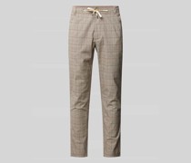 Tapered Fit Stoffhose mit Glencheck-Muster