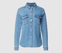Jeanshemd mit durchgehender Knopfleiste