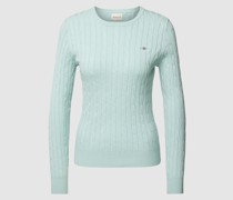 Strickpullover mit Zopfmuster