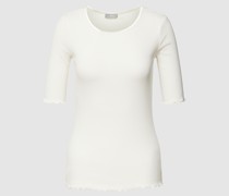 T-Shirt in Feinripp-Optik Modell 'Hizamond'