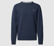 Strickpullover mit Label-Stitching