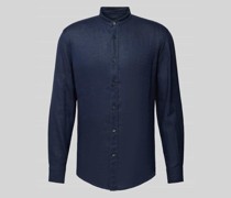 Regular Fit Leinenhemd mit Stehkragen Modell 'TAROK'