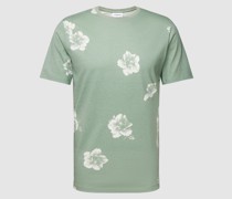 T-Shirt mit geripptem Rundhalsausschnitt
