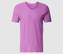 Regular Fit T-Shirt aus Baumwolle mit V-Ausschnitt
