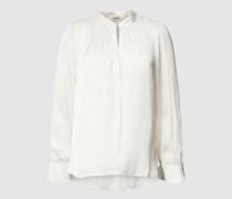 Blusenshirt aus Satin mit Tunikakragen