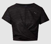 Cropped T-Shirt mit Strukturmuster