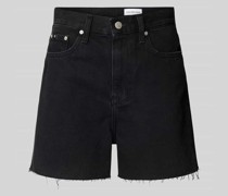 Mom Fit Jeansshorts mit Label-Detail Modell 'MOM'