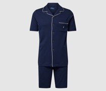 Pyjama mit Reverskragen Modell 'JERSEY PIPING'
