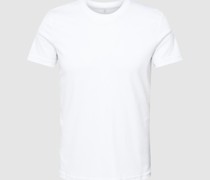 T-Shirt mit geripptem Rundhalsausschnitt