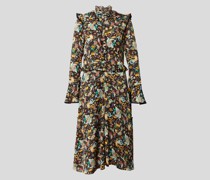 Midikleid mit Allover-Muster