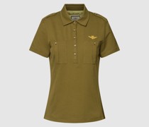 Poloshirt mit Label-Stitching